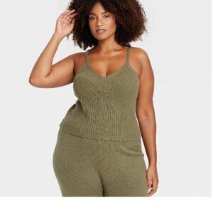 856 WOMENS GREEN SWEATER PAJAMA TANK TOPS BY AUDEN